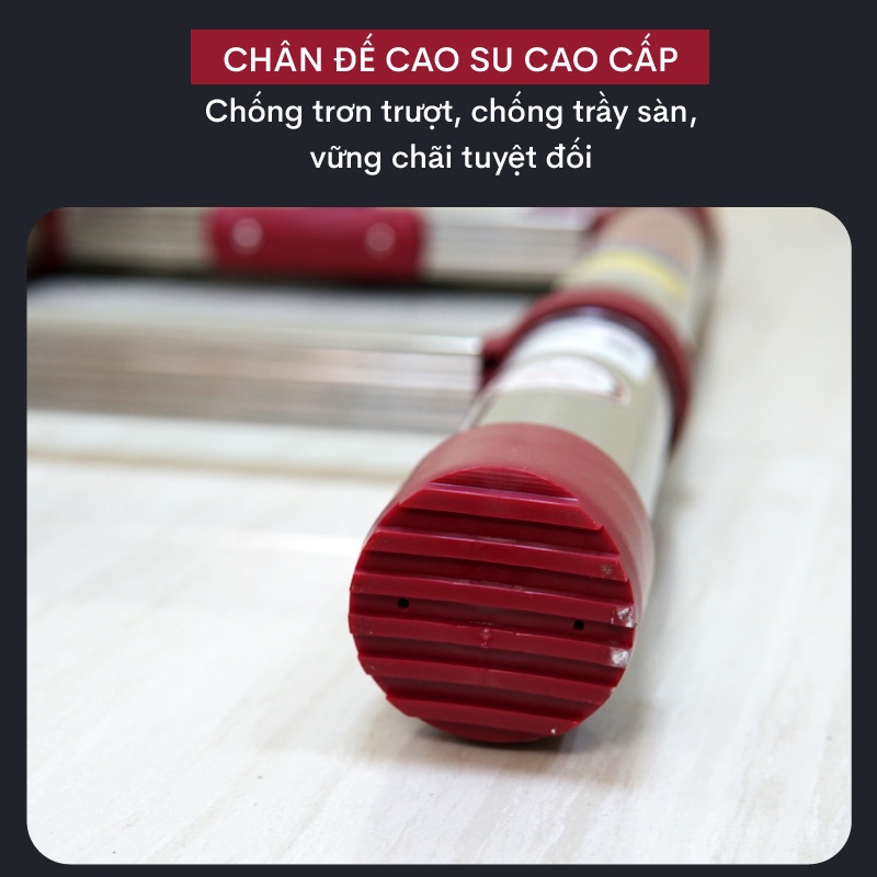Thang nhôm Inox rút đơn 3,8m - 4,4m - 5m gấp gọn Nhập Khẩu Nhật Bản FUJIHOME, telescopic ladder