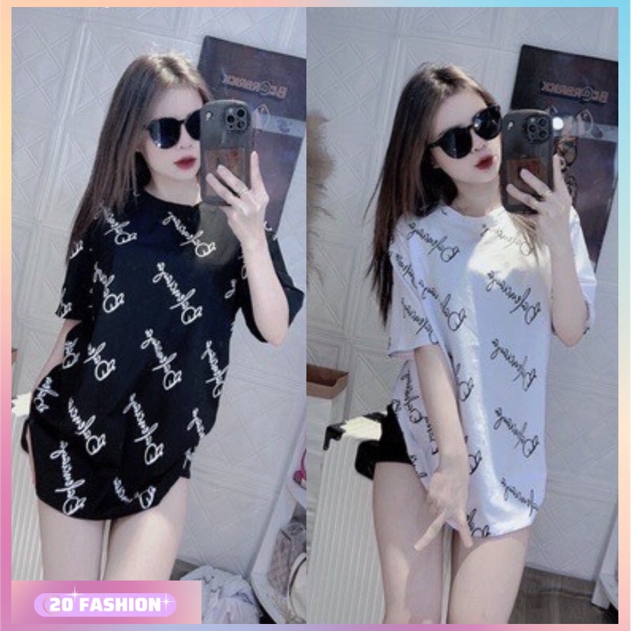 Áo thun tay lỡ hoạ tiết chữ balenciaga chất cotton đẹp, áo phông cộc tay thời trang trẻ trung, sang chảnh