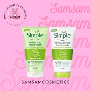 Sữa Rửa Mặt Dạng Gel Simple Kind To Skin Refreshing Facial Wash Gel, SRM sạch sâu Moisturising Facial Wash