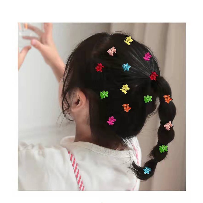 Set 525 chi tiết kẹp càng cua mini  phối buộc tóc kiểu bông hoa dễ thương cho bé gái kèm túi