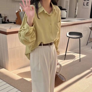 Áo sơ mi lụa cát (2308), Áo sơ mi nữ dài tay Hàn Quốc