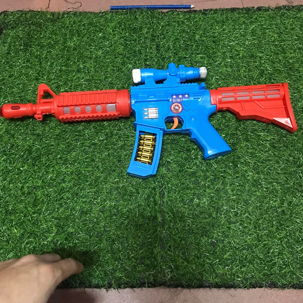 Súng đồ chơi,súng pin , có âm thanh có đèn như video 100% tư quay tự chụp