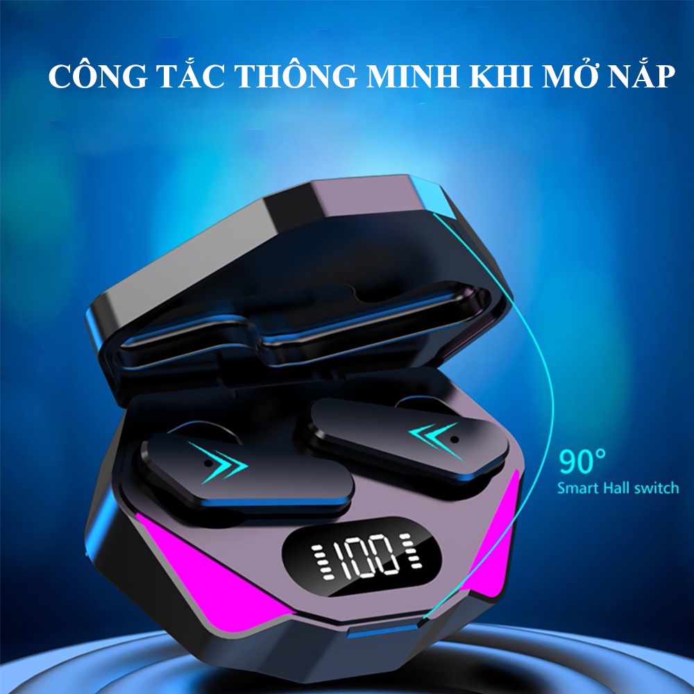 Tai Nghe Bluetooth Không Dây HOLOCOM X15 Pro Chuyên Chơi Game Kèm 2 Míc, Chống Ồn, Âm Thanh Sống Động