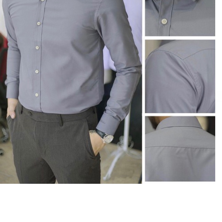 Áo sơ mi nam vải cotton lụa mịn trơn mát body không nhăn kiểu dáng Hàn Quốc