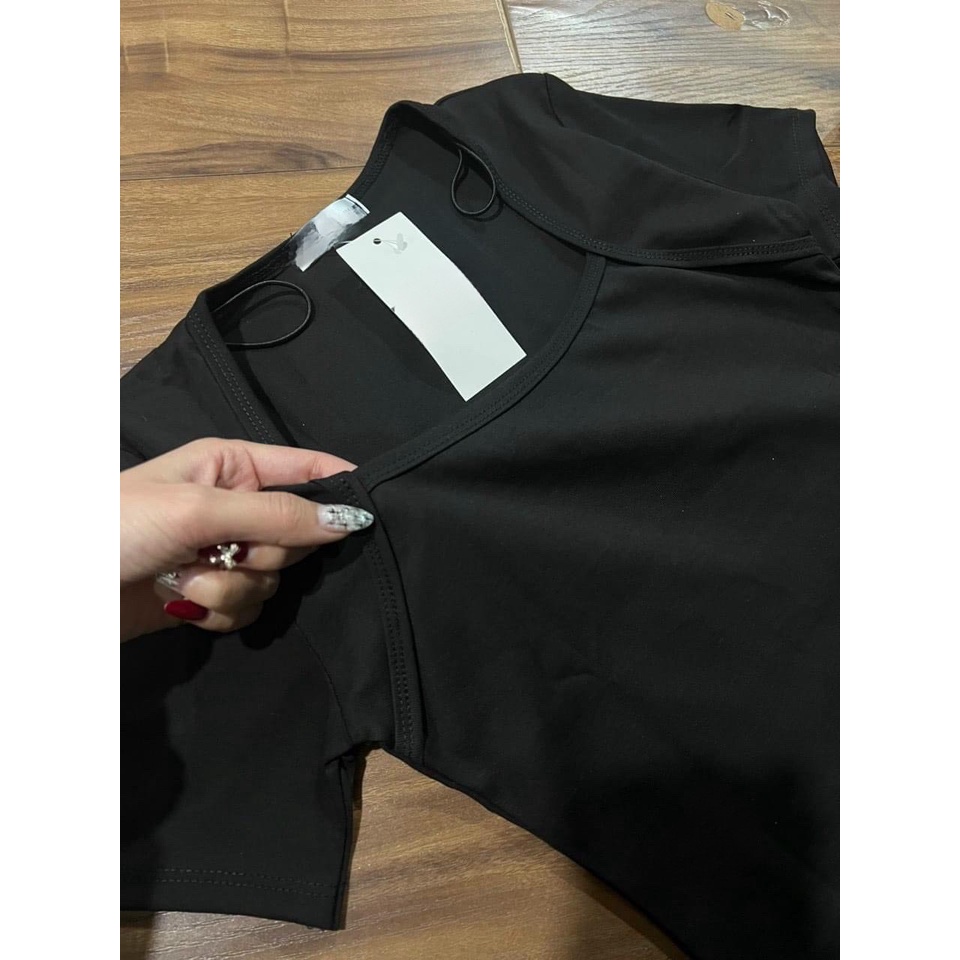 Váy Nữ Thun Ôm Body Cổ Vuông Cộc Tay Dáng Dài Chất Cotton