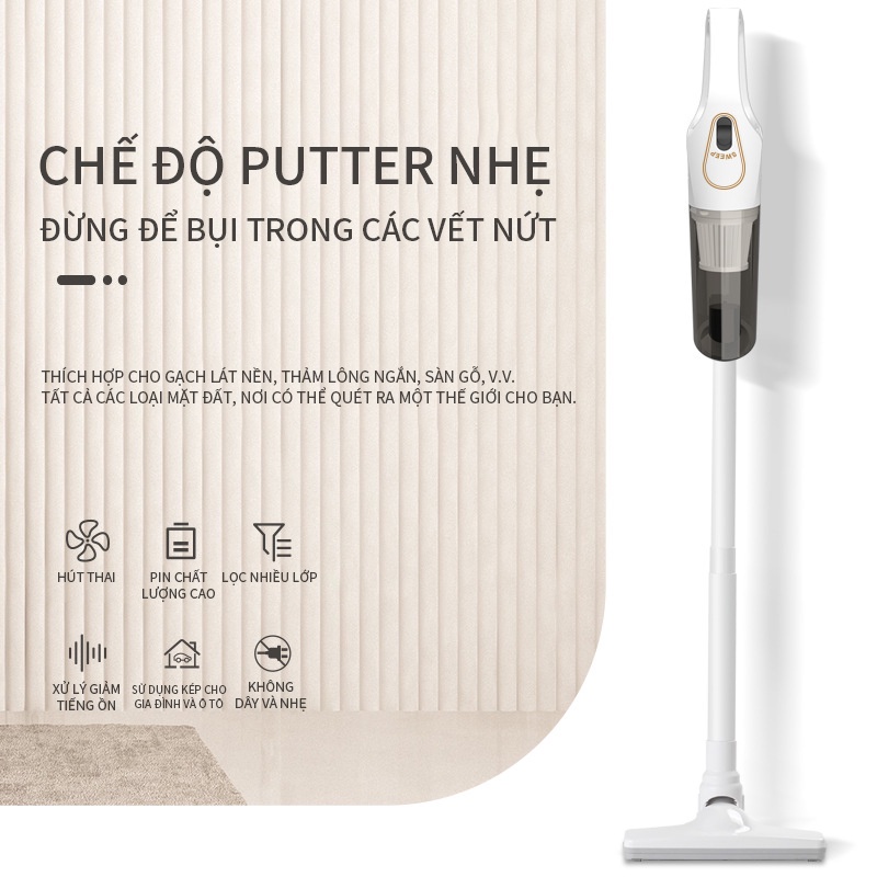 Máy Hút Bụi Không Dây Cầm Tay LT 106EG - Máy Hút Bụi Đa Năng Công Suất Lớn Làm Sạch Mọi Ngóc Ngách ( Lỗi 1 đổi 1) Máy hút bụi cầm tay mini cao cấp chính hãng Máy hút bụi mini cầm tay 5in1cao cấp công xuất 15000 PA tiện ích cho gia đình p NB-CCXCQ