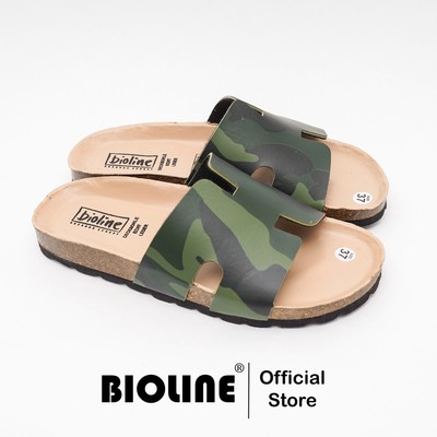 R04 - Dép Birken Đế Trấu BIOLINE Official Quai Camo Rằn Ri Thiết Kế Chữ H Unisex Nam nữ