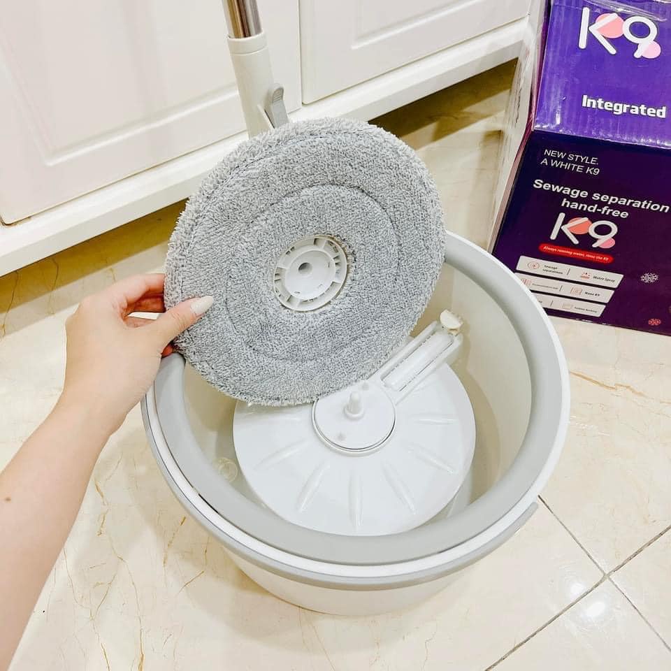 chổi lau nhà tự vắt k9 hàng nội địa trung, bộ chổi lau thông minh 360 độ