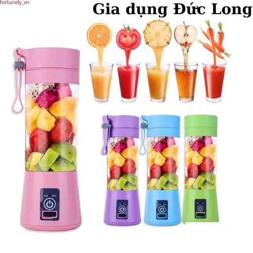 Máy Ép Trái Cây Bằng Điện Usb ( 6 lưỡi dao)Cầm Tay 380Ml Máy Xay Sinh Tố Chai Nước Ép