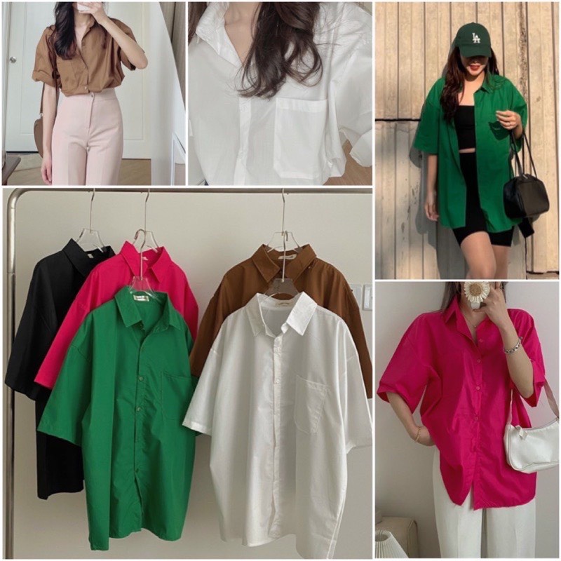 Áo sơ mi rút dây eo tay dài form rộng kiểu dấu quần, Áo sơmi nữ phông rộng đủ màu siêu xinh có hình thật