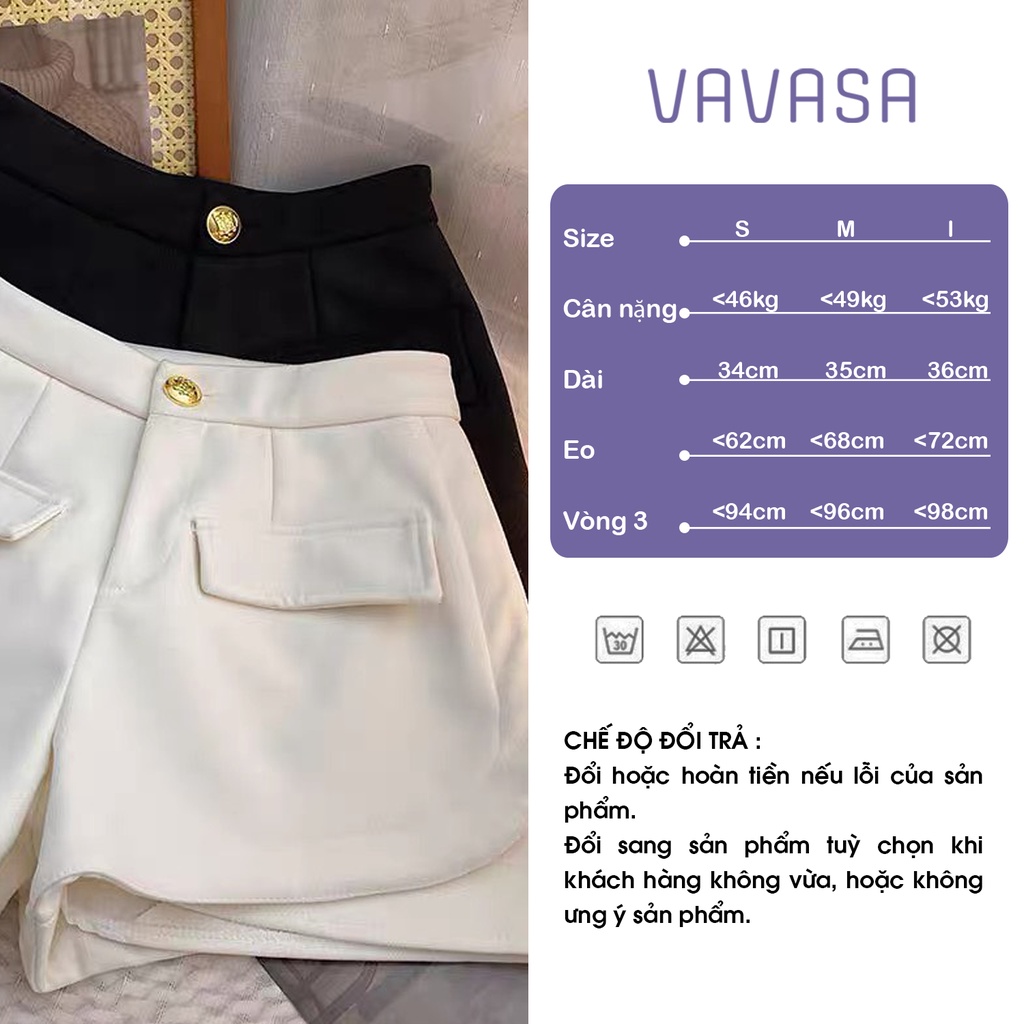 Quần short nữ cạp cao có nắp dày dặn siêu đẹp dễ phối đồ 4 mùa VAVASA QD25 | BigBuy360 - bigbuy360.vn