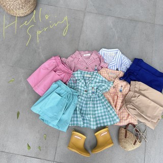 Sét bộ short đi chơi bé gái thêu gấu