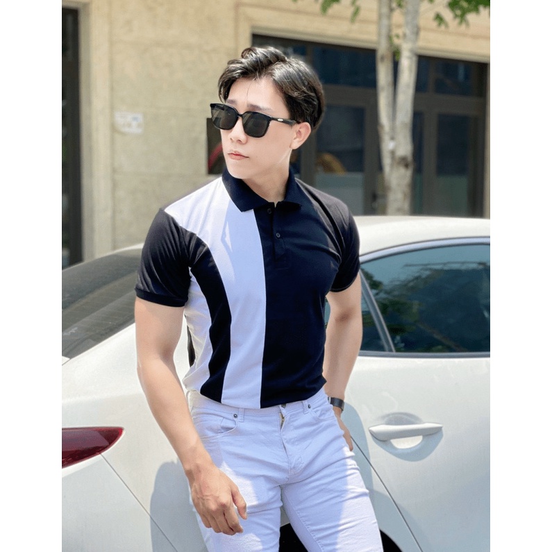 Áo Thun Nam Vải Cotton Mịn Mát Tay Ngắn Cổ Bẻ  2 MàuThanh Lịch NEW UNISEX