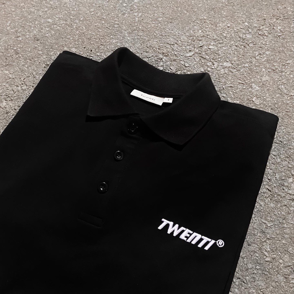 Áo Polo Twenti Stripe Black Nam Nữ Unisex Chất Cá Sấu