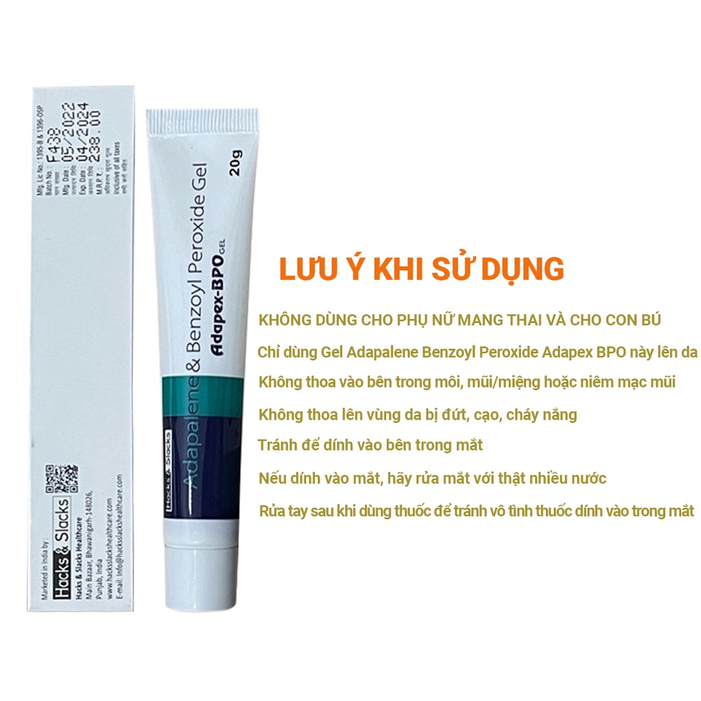 Gel Chấm Mụn Adapalene Benzoyl Peroxide Adapex Bpo