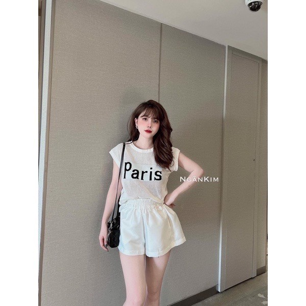 8866. Áo len lưới chữ ngực KHÔNG kèm dây xích