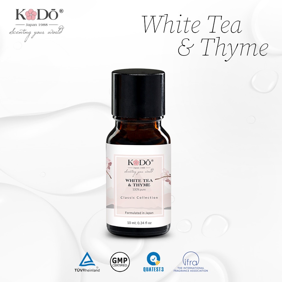 KODO - White Tea & Thyme - Hương trà trắng và xạ hương- Tinh Dầu Nước Hoa Nguyên Chất - Classic - 10/50/110ml