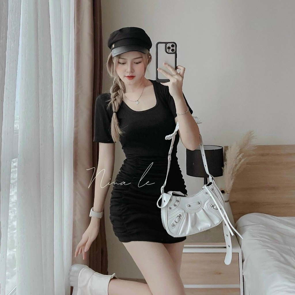 Váy đầm nữ body thun gân hở lưng kiểu dáng trẻ trung dành cho các nàng đi chơi, đi dự tiệc