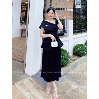 Áo kiểu lệch vai tiểu thư A111
