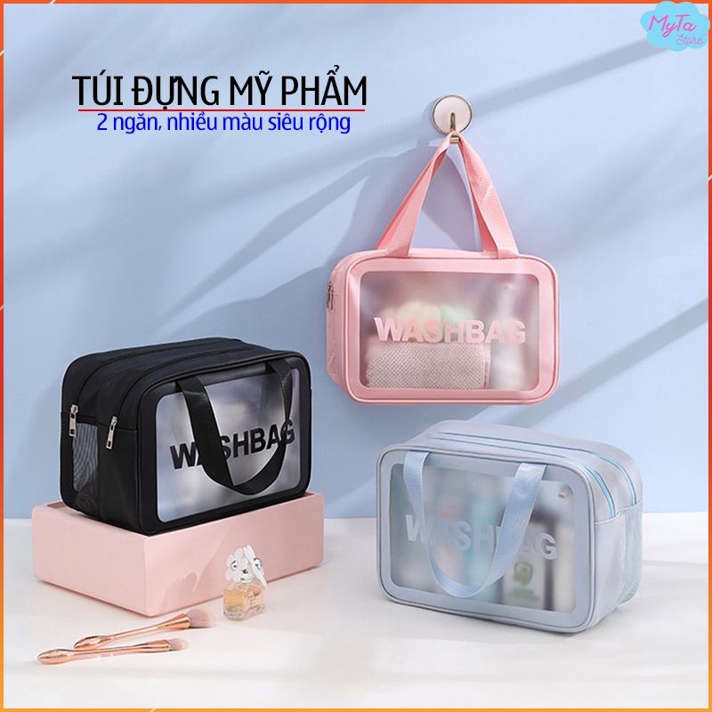 Túi đựng mỹ phẩm, đồ trang điểm, vật dụng cá nhân du lịch trong suốt đa năng chống thấm nước dung tích lớn dành cho nữ