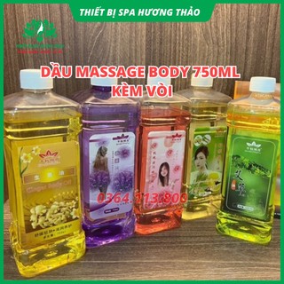 Tinh dầu Massage Body 750ml (Gừng, Ngải, Lavender, Hoa hồng, Oliu, Xả Chanh)