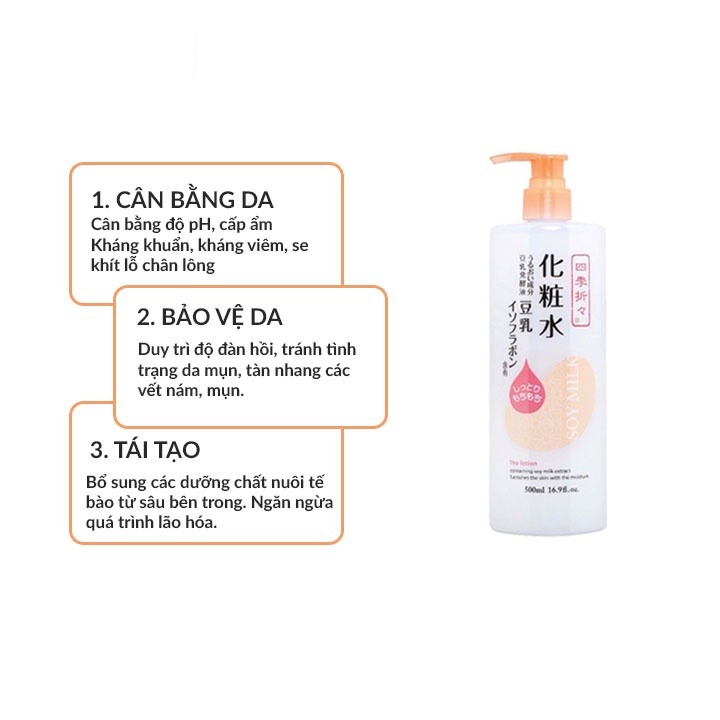 Nước hoa hồng dưỡng da tinh chất đậu nành Shikioriori Soy Milk Lotion 500ml