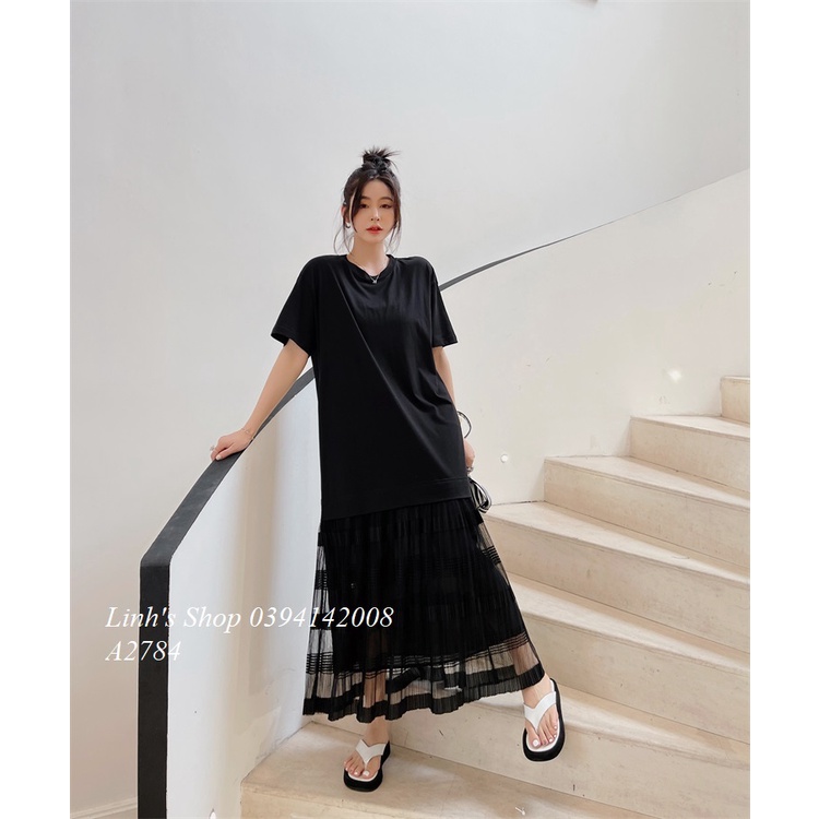 Váy Đầm Suông Xinh A2784 váy đen đuôi ren CÓ SẴN GIAO LUÔN