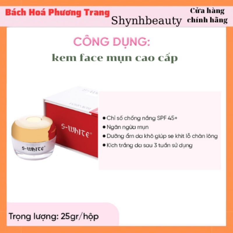 [ Hỏa Tốc ]Kem mụn cao cấp phiên bản đổi mẫu mới swhite 30g (Hạn sử dụng mới 2026)