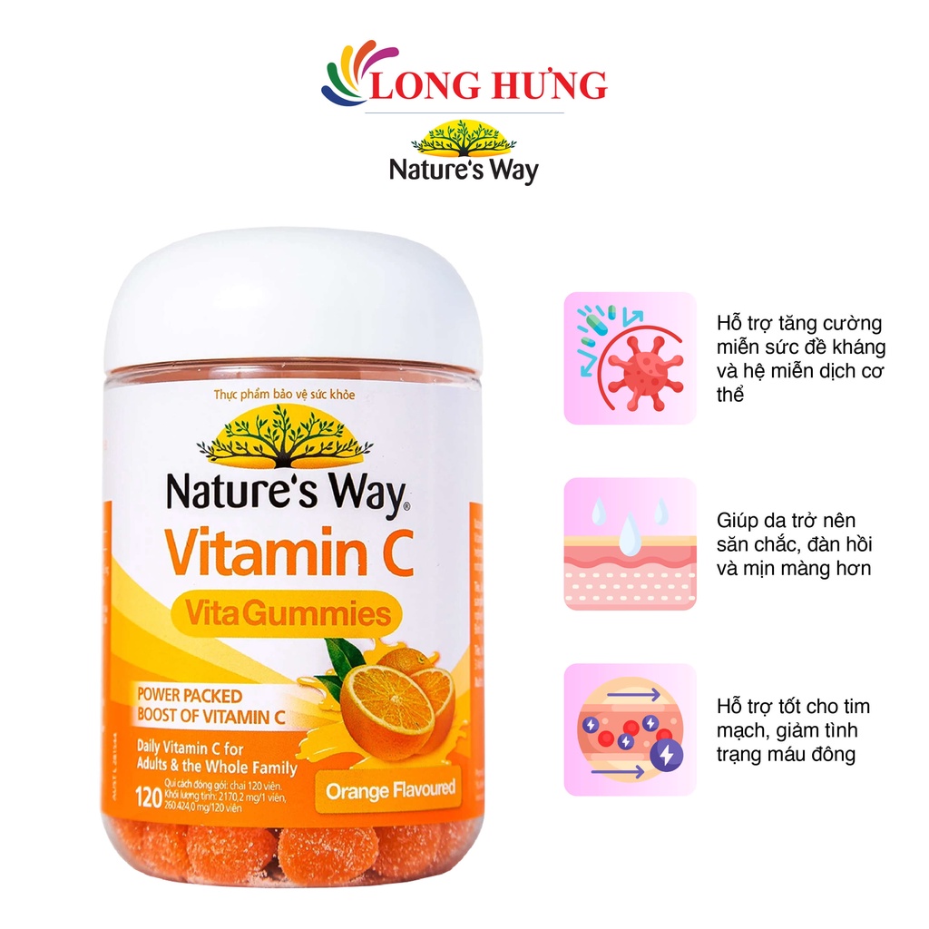 Kẹo dẻo Nature's Way Vita Gummies Vitamin C tăng cường sức đề kháng (120 viên)