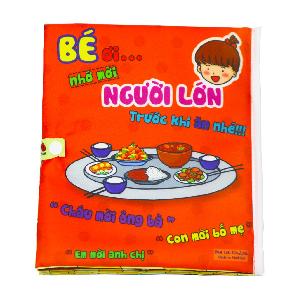 Sách Vải Cho Bé Chủ Đề Căn Bếp Nhỏ Có Bóp Chíp Chíp Kích Thích Đa Giác Quan Cho Bé Khám Phá Công Việc, Đồ Vật Trong Bếp