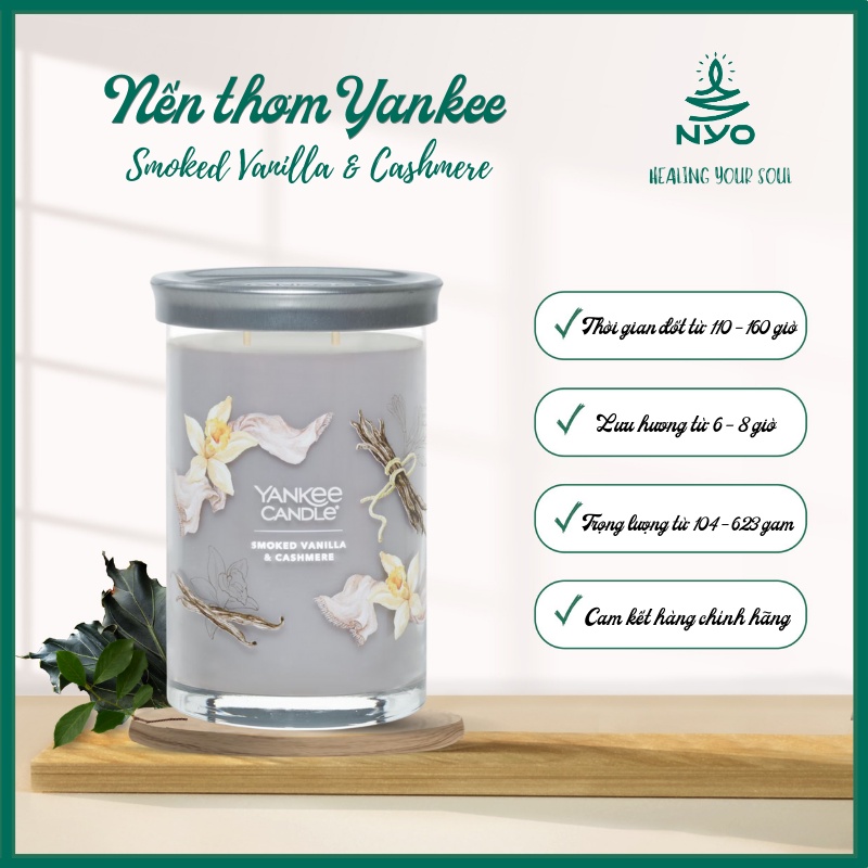 Nến Thơm Hương Gỗ Cháy – Smoked Vanilla & Cashmere – Yankee Candle