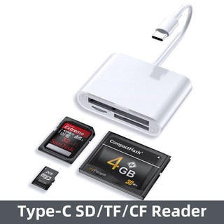Đầu đọc thẻ nhớ tf / sd / cf cho điện thoại type c 3 in 1 chính hãng