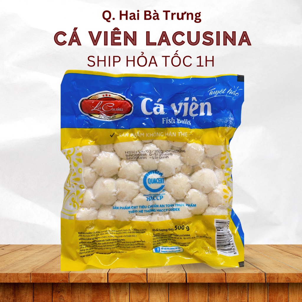 Cá Viên Lacusina ăn vặt, thả lẩu tiện lợi gói 500g