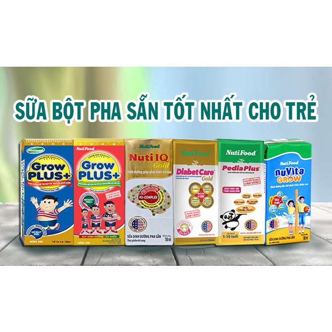 [VỈ 4 HỘP] Sữa bột pha sẵn cho trẻ trên 1 tuổi. Optimum Gold 110ml, Grow Plus 110ml, Alpa Gold 110ml
