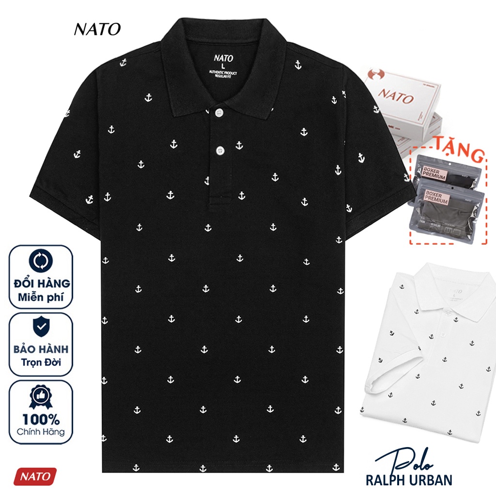 Áo Thun Polo Nam MỎ NEO Vải Cotton Cá Sấu Cao Cấp Basic Đẹp Tay Ngắn Có Cổ Màu Trắng Đen Đỏ Xanh Navy Trơn Họa Tiết NATO