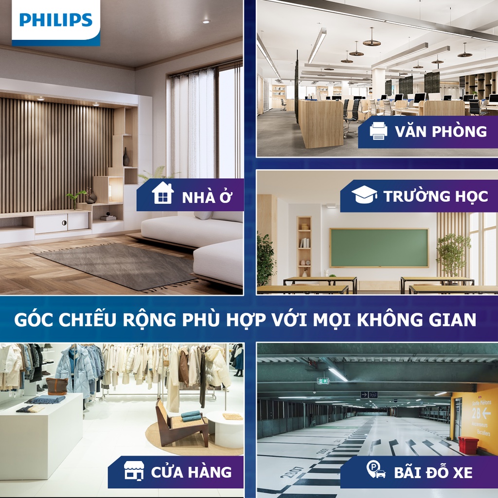 Bộ đèn Bán Nguyệt Philips LED BN001C 20W/ 40W (01 bóng)