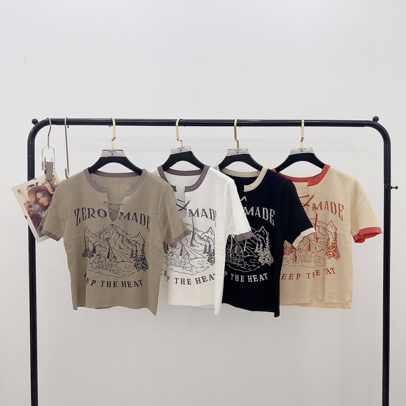 Áo Len Mongtoghi Dáng Croptop Phối Màu Xinh Mã TH10