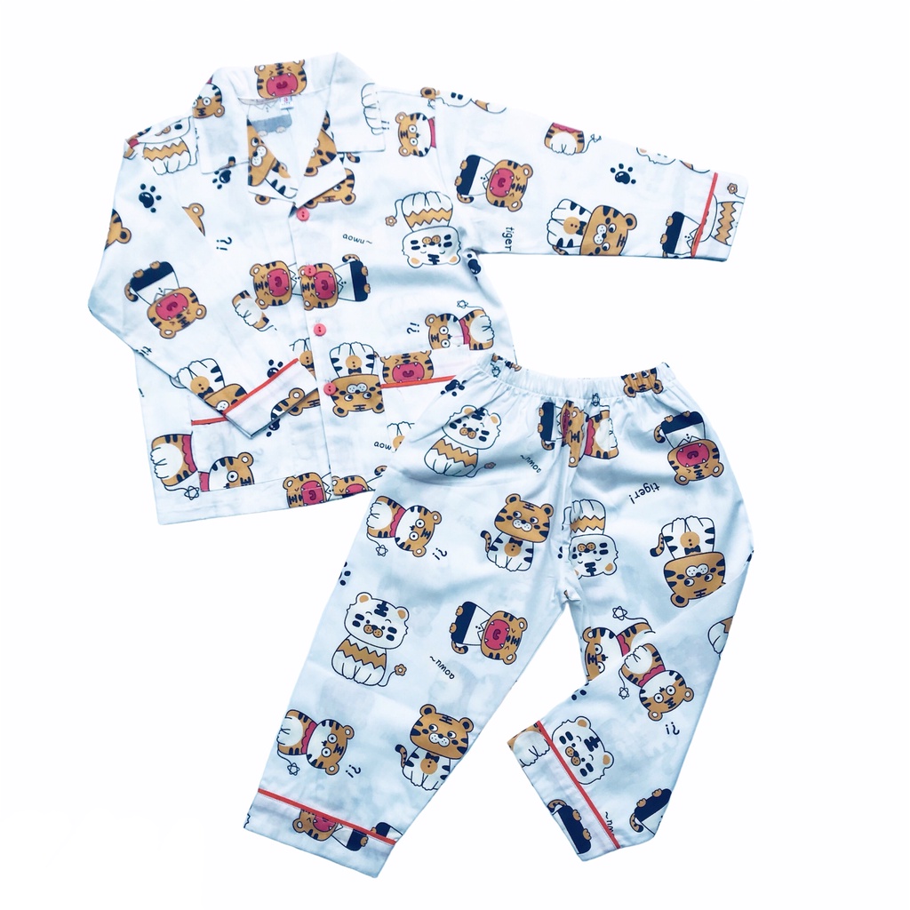 Pijama Cho Bé dài tay vải Thô lụa cotton hút mồ hôi - Nhiều mẫu bé trai bé gái size 10-45kg