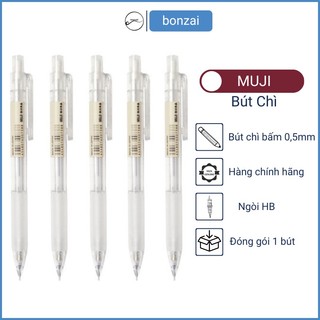 Bút chì bấm Muji Mechanical pencil 0.5mm Rubber Grip