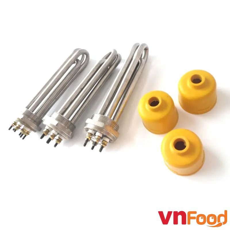 Củ Ren 3-9Kw, Thanh Nhiệt Phi 32/48 3-9Kw Inox 304 - Thanh Nhiệt Nồi Cháo