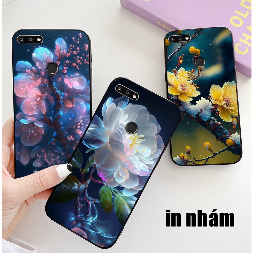 Ốp lưng huawei y7 prime 2018 / y7 pro 2018 / y7 prime 2019 in nhám hình hoa cỏ