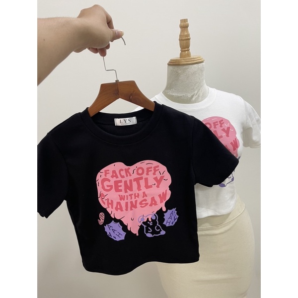 ÁO CROPTOP HOẠ TIẾT TRÁI TIM