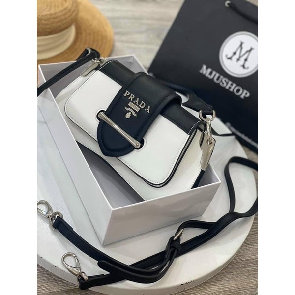 Túi kẹp nách đeo chéo Prada fullbox