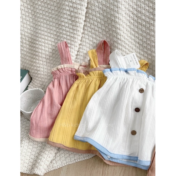 Bộ bé gái đũi hai dây kèm nơ đầu bé 8-20kg