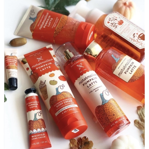 🍄  Xịt Thơm -  Toàn thân Bath and works Marshmallow Pumpkin Latte