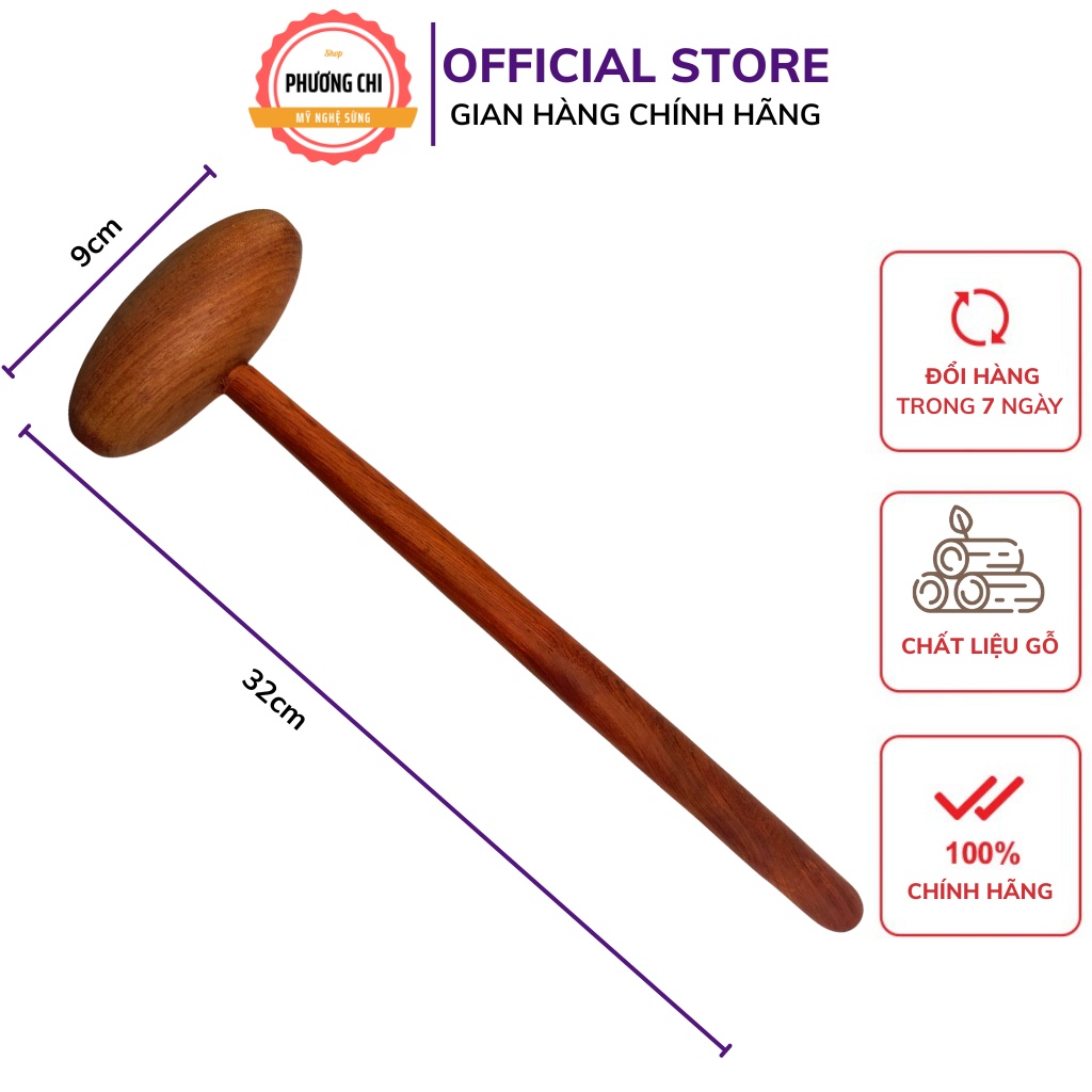 Búa gõ huyệt chân, gậy đấm lưng, búa bấm huyệt day ấn huyệt bằng gỗ thơm, dụng cụ diện chẩn