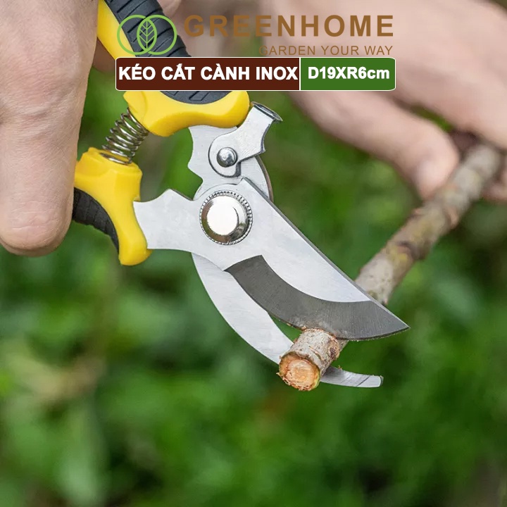 Kéo cắt cành, D19xR6cm, inox, siêu bén, không gỉ, có khoá an toàn, nhiều màu lựa chọn
