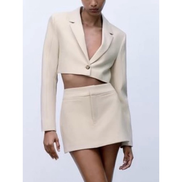 Made in Morocco - Blazer ZARA blazer dáng crop và quần váy DVK09N4055N10