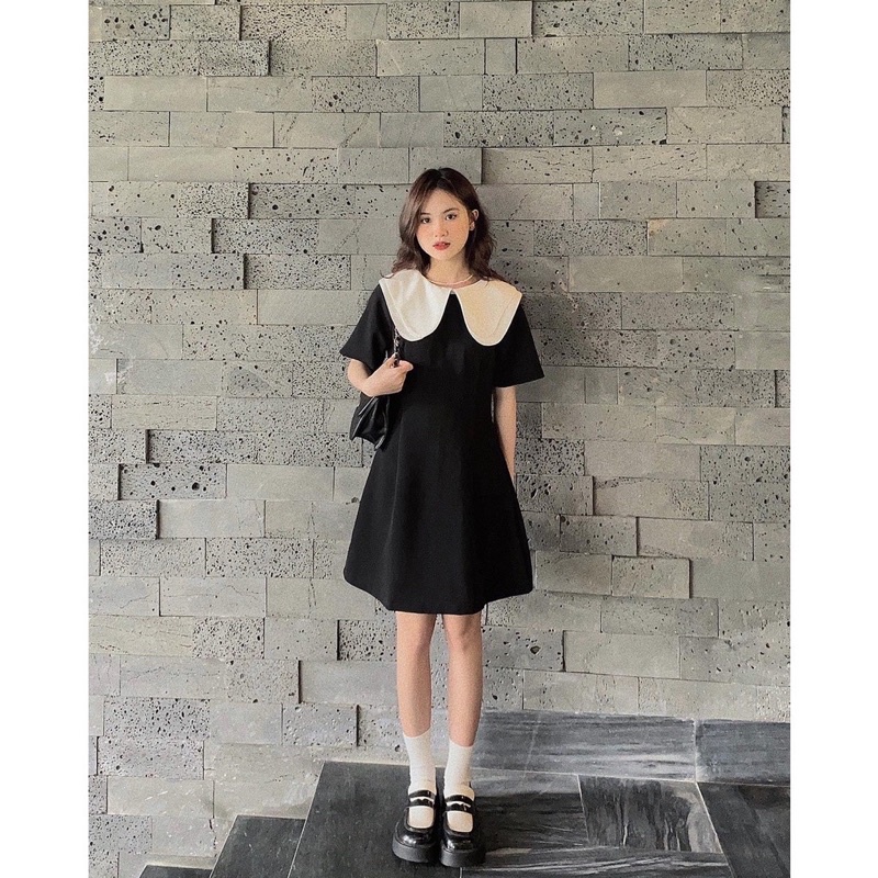 Váy phối cổ 2 lá dáng đứng siêu xinh phong cách Ulzzang-SinNa | BigBuy360 - bigbuy360.vn