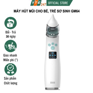 Máy hút mũi cho bé sơ sinh, dụng cụ hút mũi cho bé, máy cao cấp lực hút mạnh, đầu hút mềm mại an toàn cho trẻ GM64, T10